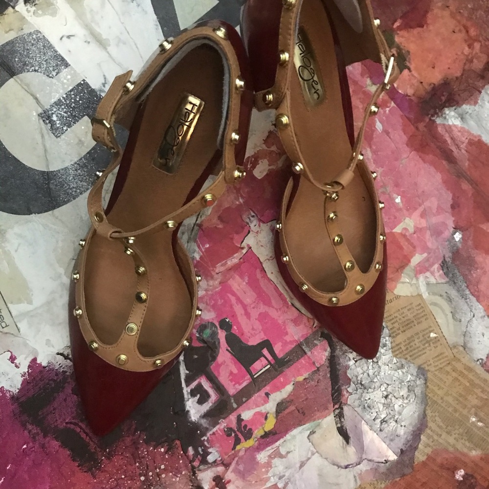 Halogen Red Studded Heels - Picture 6 of 10